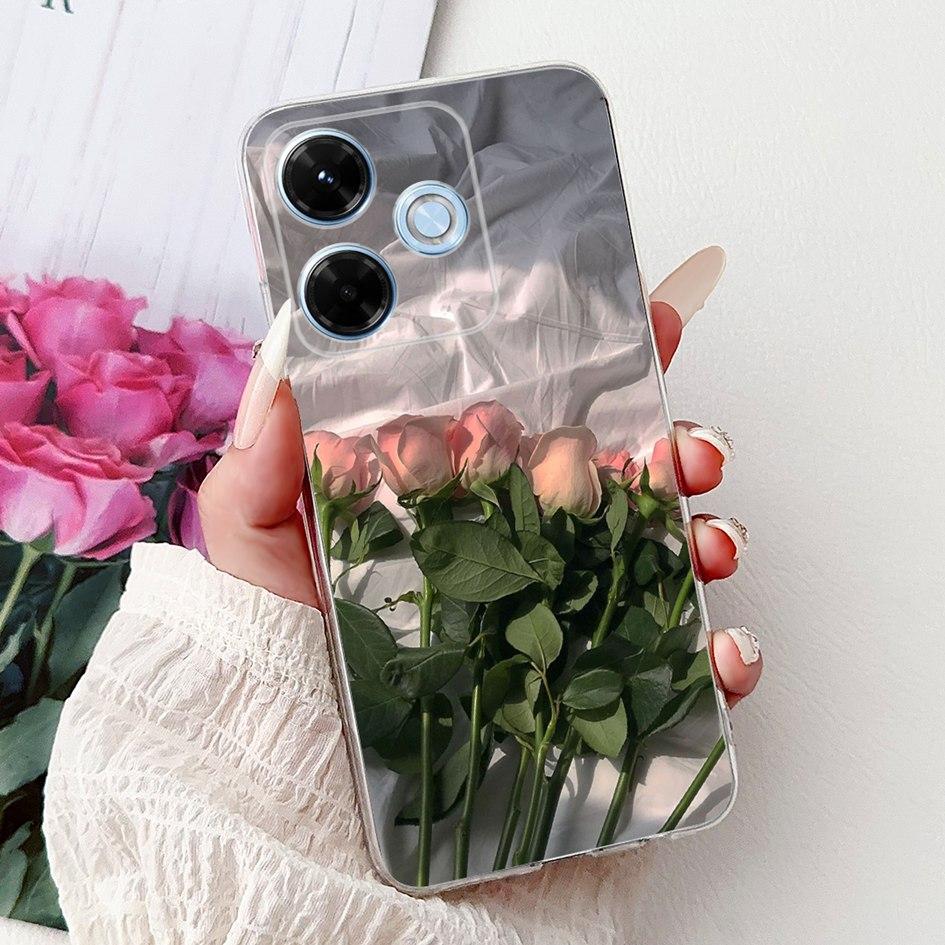 New For Xiaomi Redmi 13x 4G Case Cute Cartoon Panda Machine Flower TPU Soft Silicone Cover For Xiomi Redmi 13X Shockproof Bumper