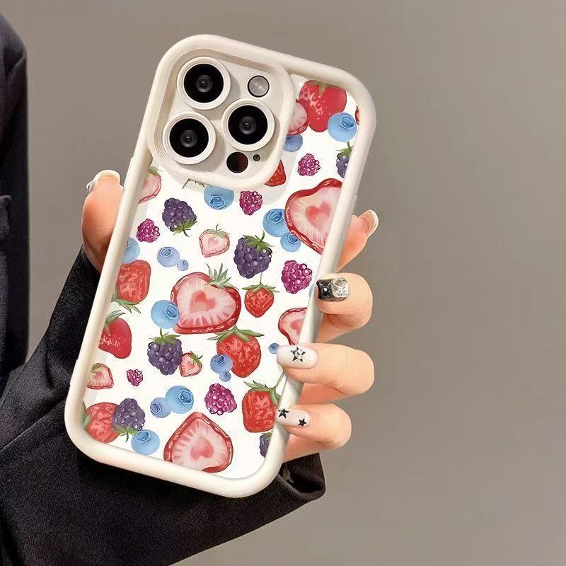 Couple cute for iphone17pro mobile phone case Apple 16E anti-drop 14 strawberry 13promax new 12