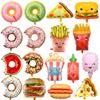 Chocolate Donut Balloon Birthday Burger Fries Pizza Balloon Hot Dog Party Aluminum Film Balloon Decoration