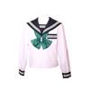 Summer Sailor School Standard Student Sailor Uniform School Made In Popular Sailor Front Opening Zipper Type Girls' Long-sleeved Uniform, White,