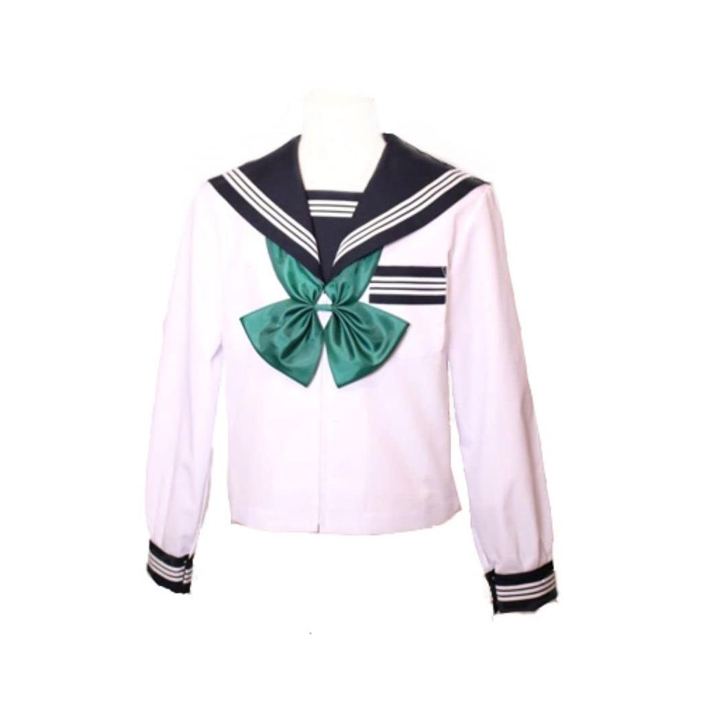 Summer Sailor School Standard Student Sailor Uniform School Made In Popular Sailor Front Opening Zipper Type Girls' Long-sleeved Uniform, White,