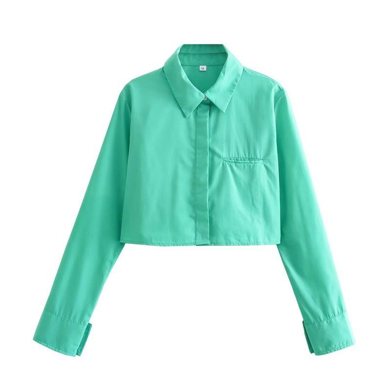 Kaslead Fashion Wind Short Lapels Long Sleeves Poplin