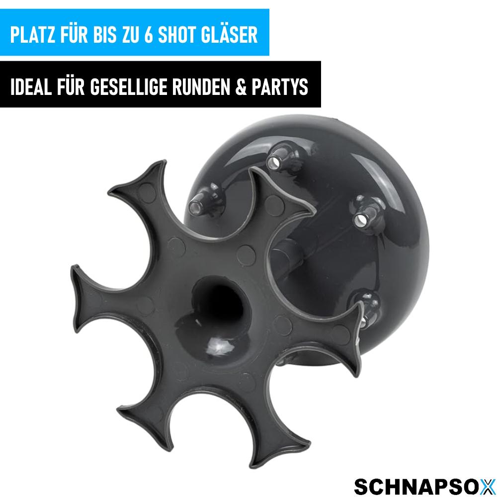 SCHNAPSOX 6 Schnapsglas Spender Halter Cocktail Shots Spender für Trinkspiele