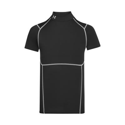 HeatGear® Elite Trainings Fitness Lauf Kompressions Halbhoher Kragen Kurzarm T-Shirt Herren Oberteile Tiefschwarz 6015383-009