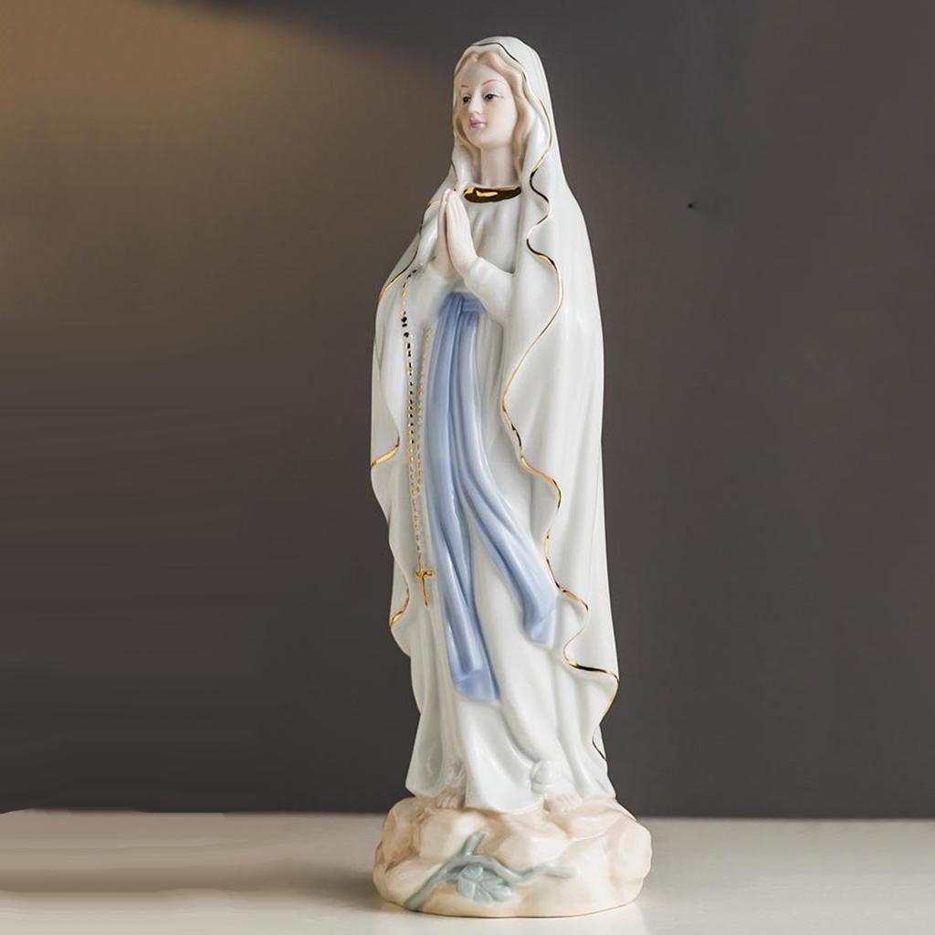 Jesus Christ Statue Sculpture Mary Statuette Figurine Christian Catholic Holy Object Modern Home Ceramic Decoration