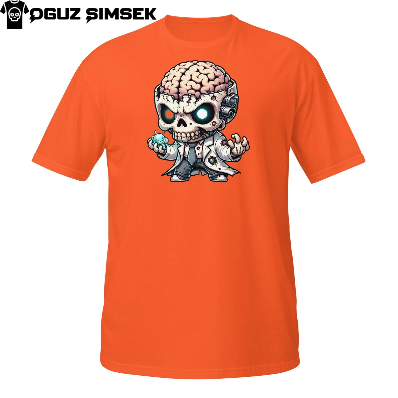 Zombie Scientist T-Shirt Mens Womens Tees Top | Brainy Undead Skull in Lab Coat | Mad Horror Tee 3XL