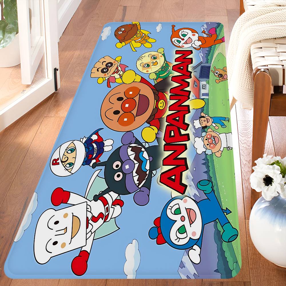 A-Anpanman Anime Bathroom Mat Kids Room Bedroom Decoration Balcony Anti-Slip Doormat Living Room Welcome Rug