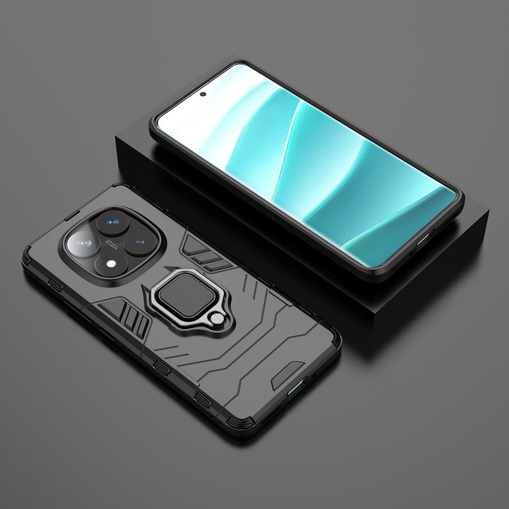 Für Xiaomi Redmi Note 14 Pro 5G/Poco X7 5G Hülle PC+TPU Schutzhülle mit Ring-Ständer