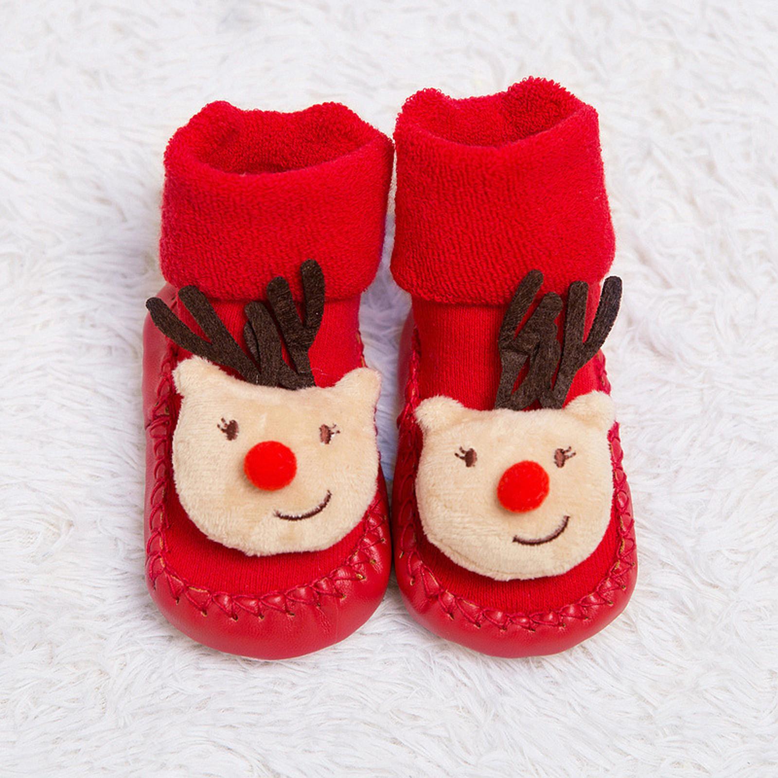 Newborn Baby Boys Girls Christmas Floor Socks - Baby Step Socks 13 бежевый