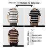 CHOCOOLATE Men's Stripe Color-block Crew Neck T-Shirt