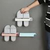 Bathroom Slippers Rack Wall Mounted Shoe Organizer Rack Shoes Storage Holder Towel Rack Bathroom Storage Organizer