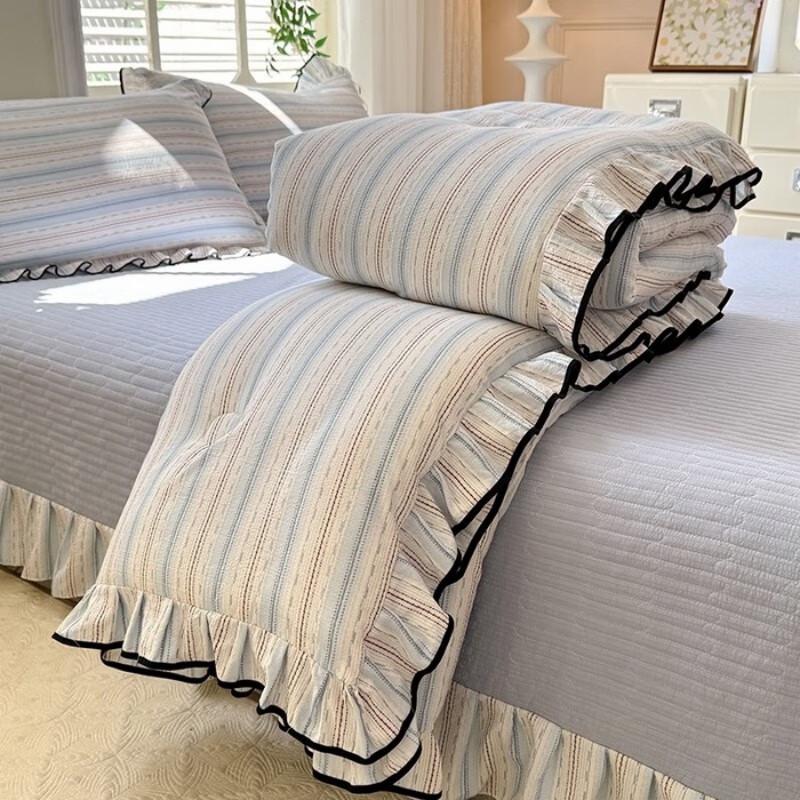 Летний стеганый комплект постельного белья Lilang Princess из мятой марли, 4 предмета