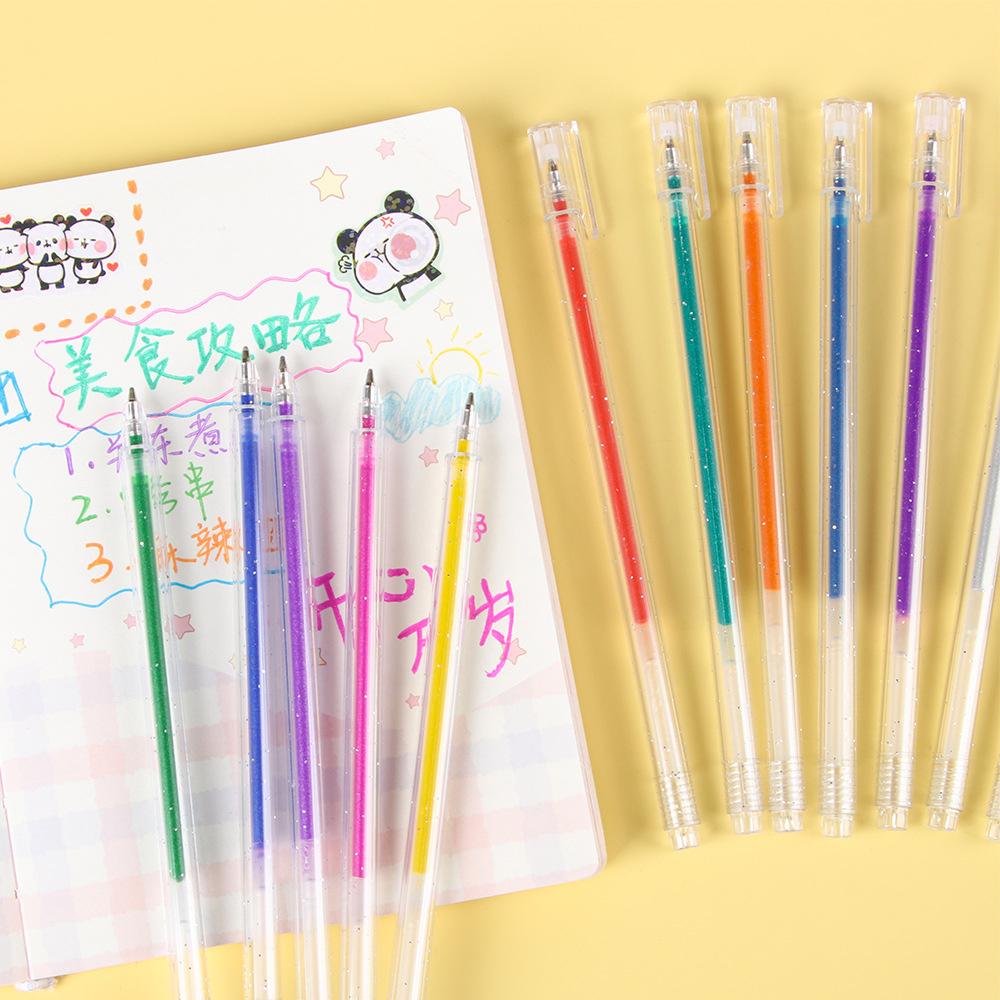 Conjunto de Canetas Esferográficas Metálicas com Glitter de 8 Cores Presente de Luxo para Artistas, Journaling, Artesanato DIY, Scrapbooking