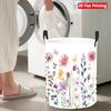 Collapsible Laundry Basket Large Round Waterproof Fabric Hamper Dirty Clothes Storage Bin Toy Organizer with Handles