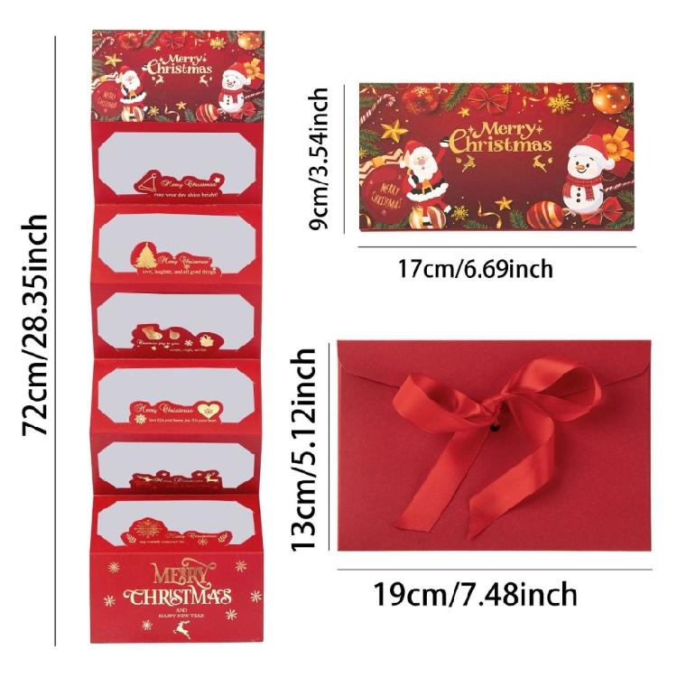 Christmas Themed Cash Envelope with 6 Slots Holiday Gift Cards Money Holder Money Organiser For Gifts Exchanges