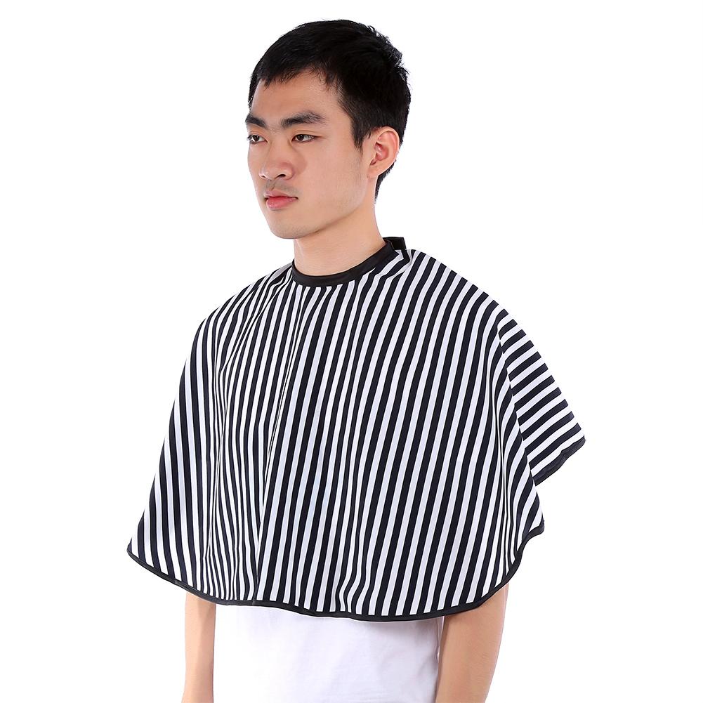 Soft Cloth Hair Cutting Barber Cape Hairdressing Salon Gown Bib Apron Vertical Stripes