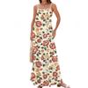 Women's Spring And Summer Casual Fashion Adjustable Suspenders Printed Long Dress