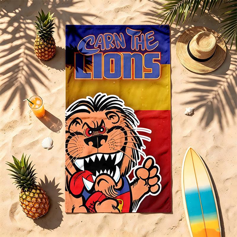 Brisbane Lions (5) Thema Strandtuch Sandabweisend Weich Und Bequem Geeignet Für Den Pool Camping Yoga Und Tauchen Ein Reise-Essential