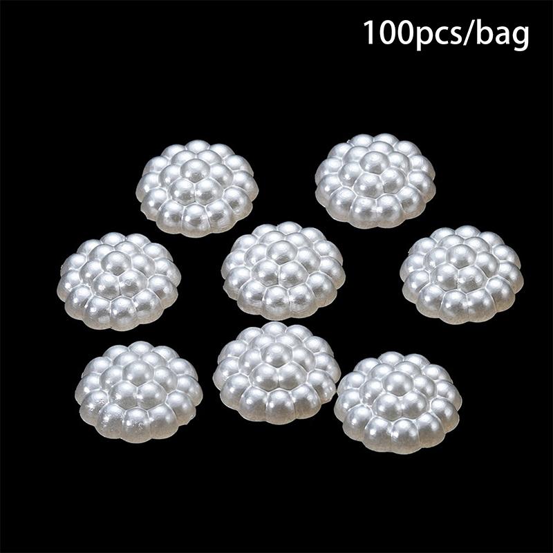 100 st/parti Imitationspärlor Blomma Hjärta Stjärna Måne Mellanläggspärlor För Smyckestillverkning Armband Berlocker Örhänge
