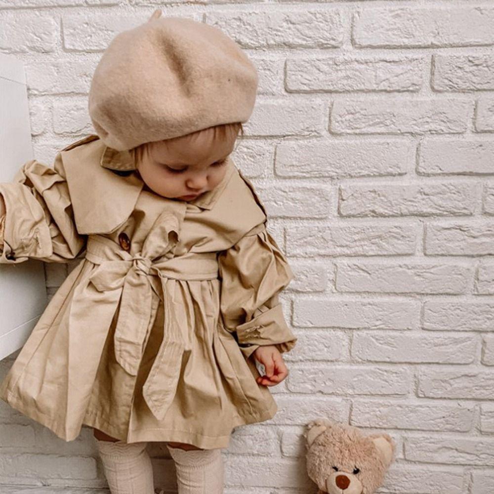 Color Flattish Cap Kids Caps Warm Hat Girl Beret Baby Wool Hat Children's Beret Children's Caps