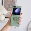 High Quality Soft Liquid Silicone Fold Phone Case for Samsung Z Flip 7 6 5 4 Shockproof Candy Color Ring Holder Cover