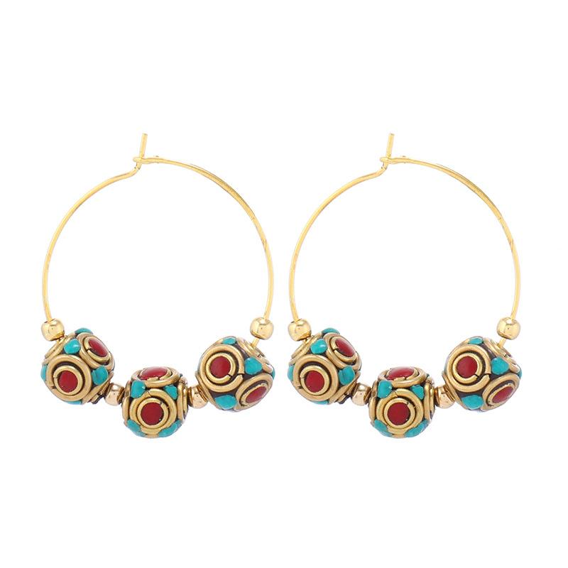Niche Design Nepalese Earrings Xizang Style Retro Exotic Personality Earrings Women's Simple Earrings Earrings