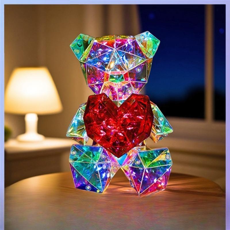 17CM Love Bears Fantasy Bear Valentine's Day Glowing Decoration Craft Gift for Girlfriend Christmas Gift Display with Box 2026