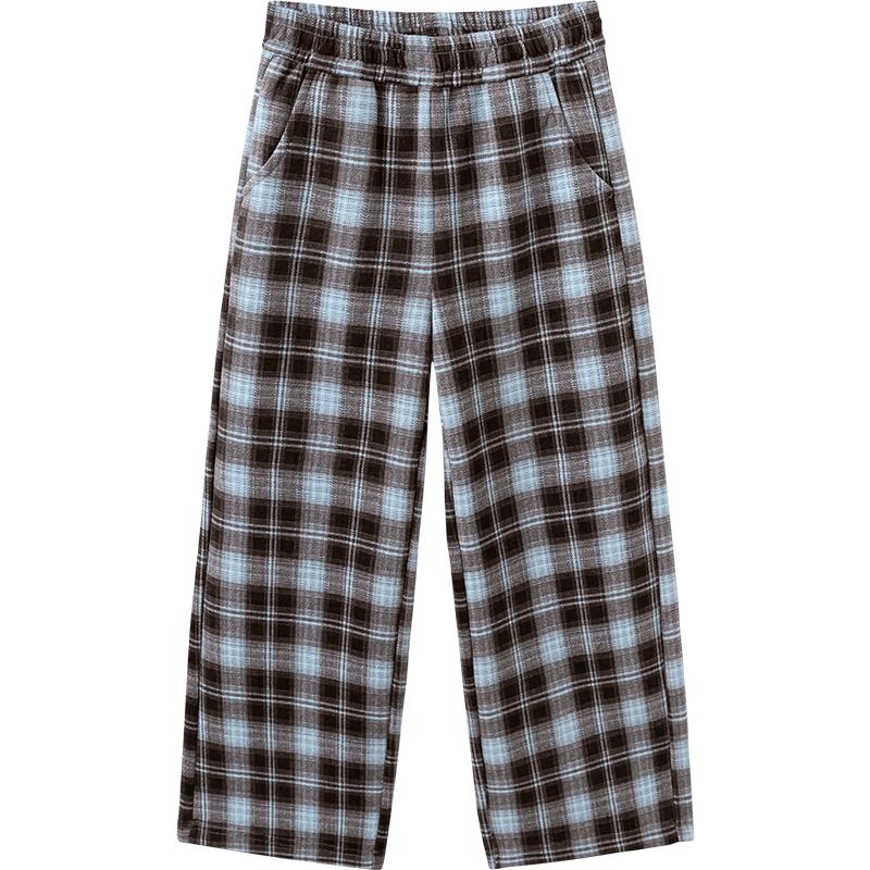 Balabala Girls' Plaid Fleece-Lined Winter Pants