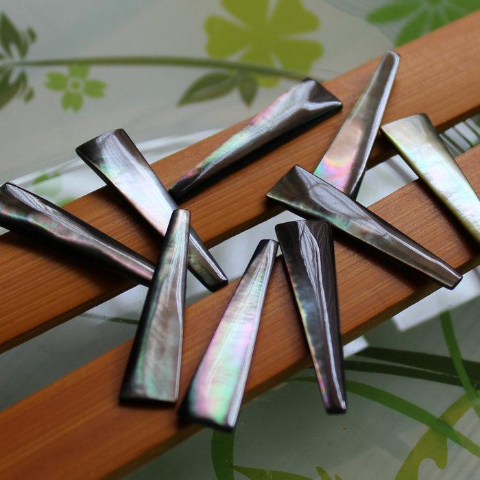 Natural Black 30mm Mother-of-Pearl Trapezoid Strip for DIY Jewelry Accessories