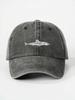 Washed Cotton Baseball Cap With Shark Embroidery, Adjustable Casual Dad Hat For Adults