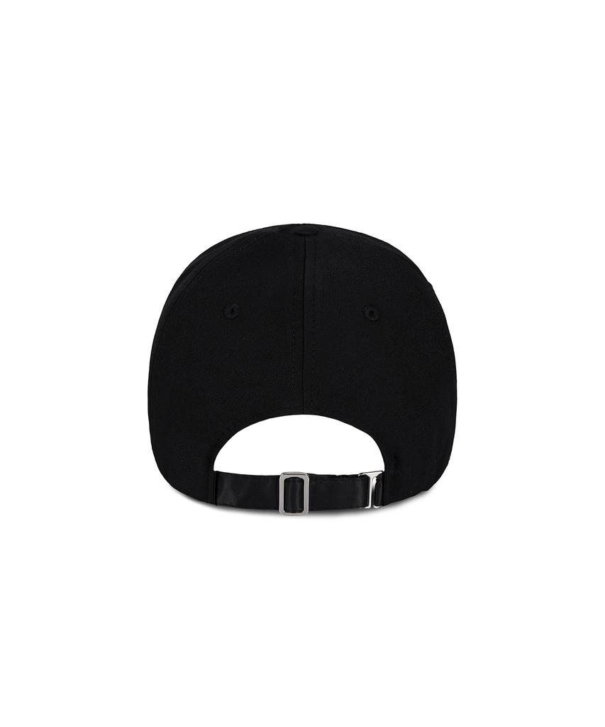 Bajal Silver Studded Oversized Ball Cap Black