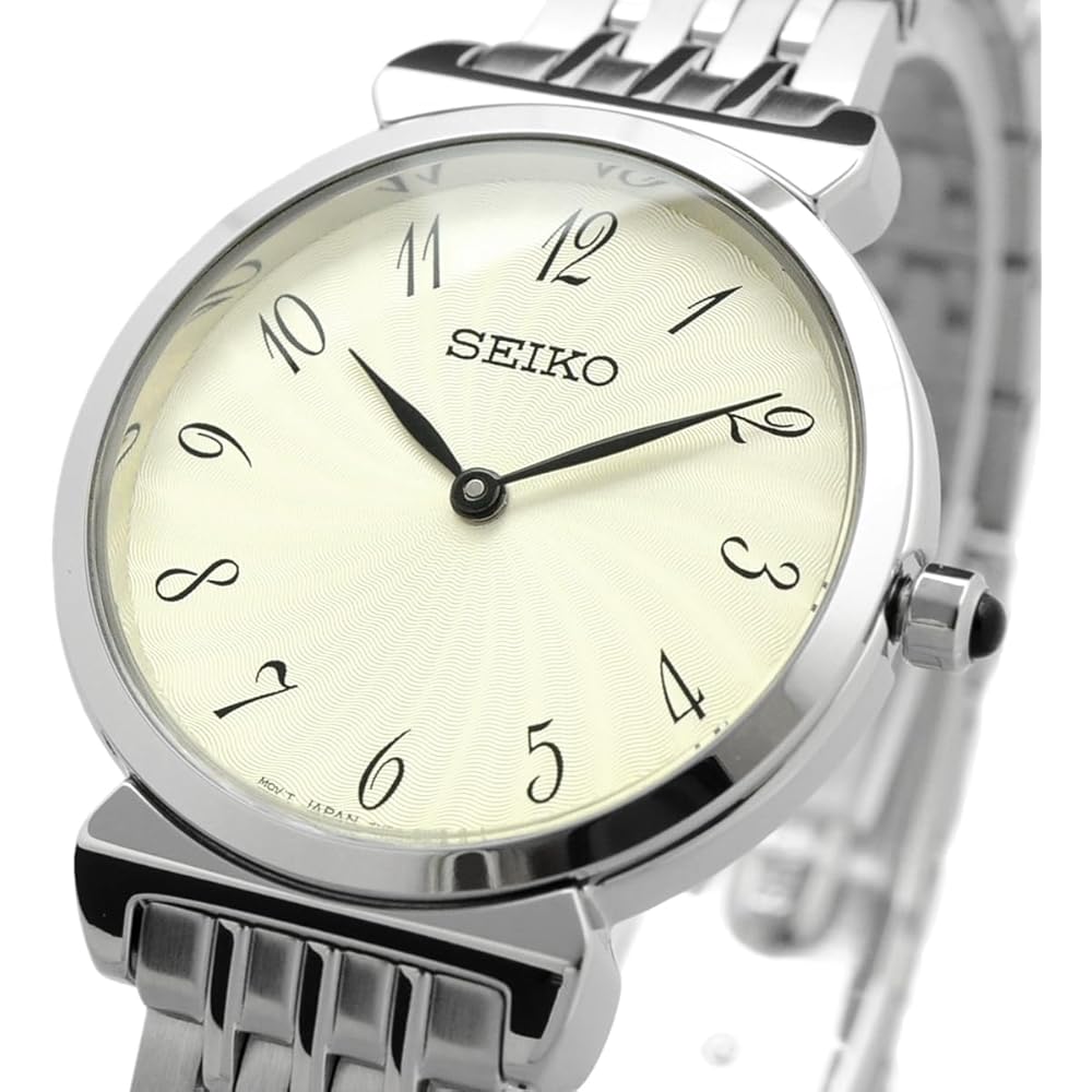 Seiko Quartz Women's Watch SFQ801P1 Silver Light Champagne Overseas Model
