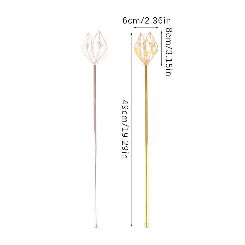 High Quality Fairy Princess Queen Flower Tulip Scepter Faux  Decor Wand Award Ceremony Accessories