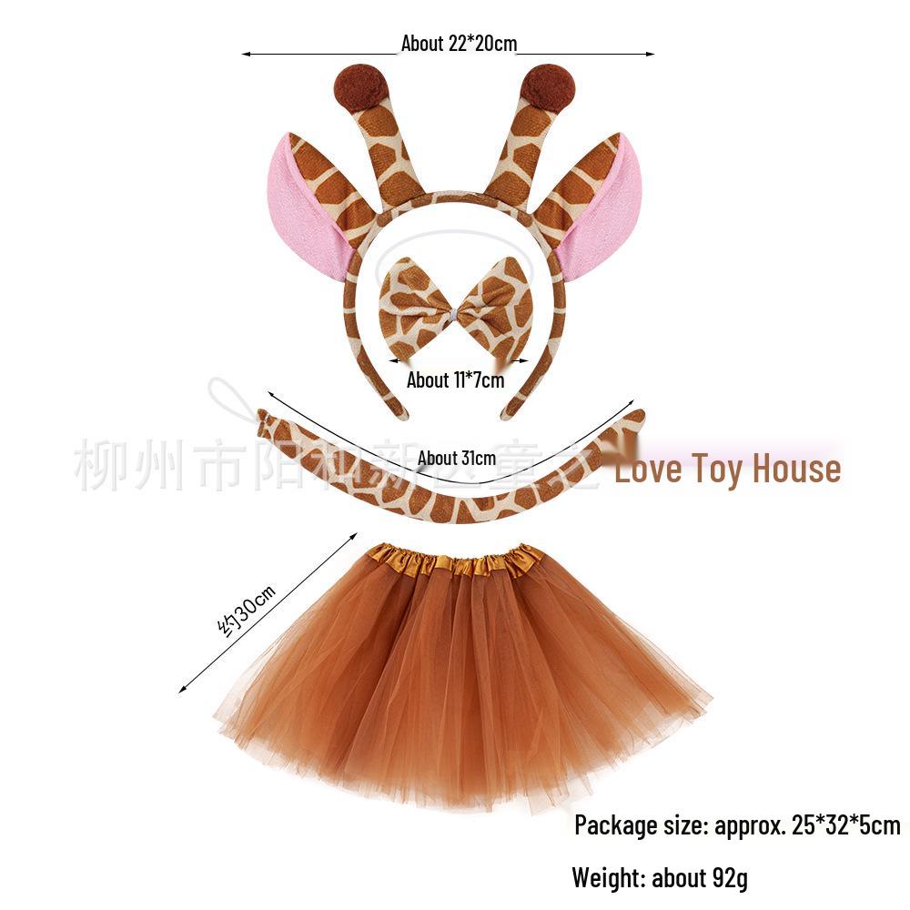 Halloween Animal Headband: Giraffe & Deer Antlers Costume Prop Hair Clip
