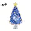 Interior Design Accent Hand Blown Glass Christmas Tree Figurine with Golen Star Festive Desk Decoration Mini Xmas Ornament Handmade Desktop Holiday
