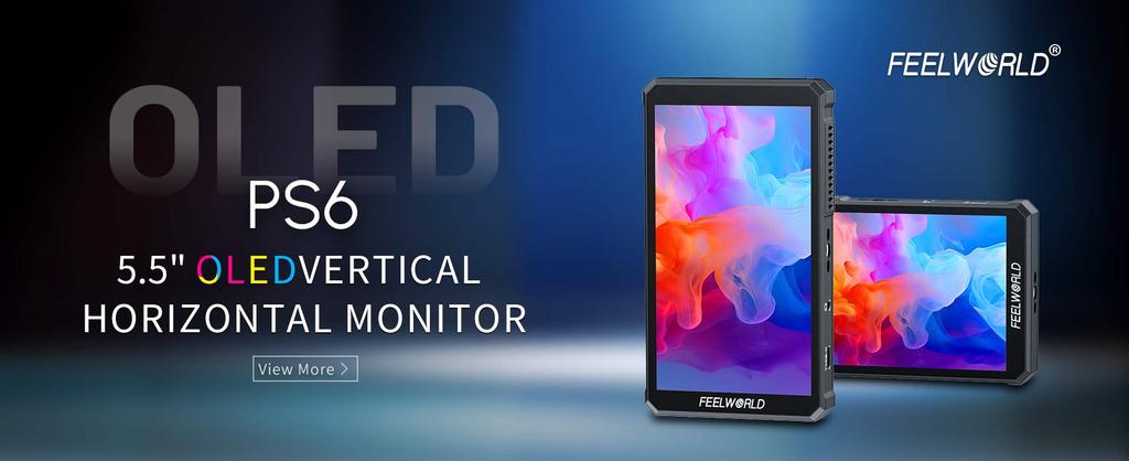 Monitor Podglądowy FEELWORLD PS6 - ultralekki monitor OLED 5,5" 4K, kolor 100% DCI-P3