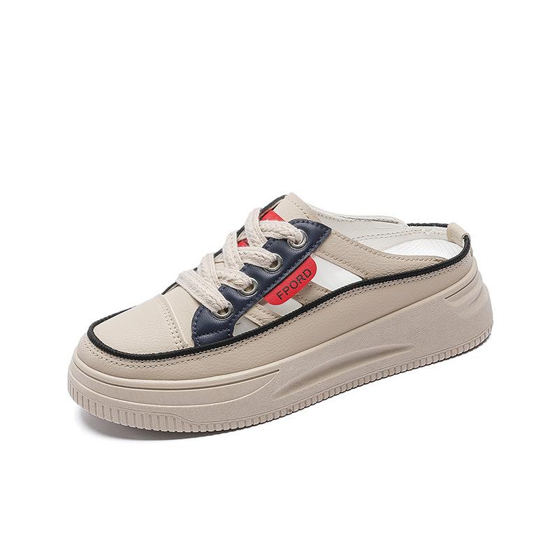 [Customized] Summer Versatile Thick-soled Single Shoes with One Pedal Breathable Bag Head Half Slippers Women's Premium Mesh Sandals