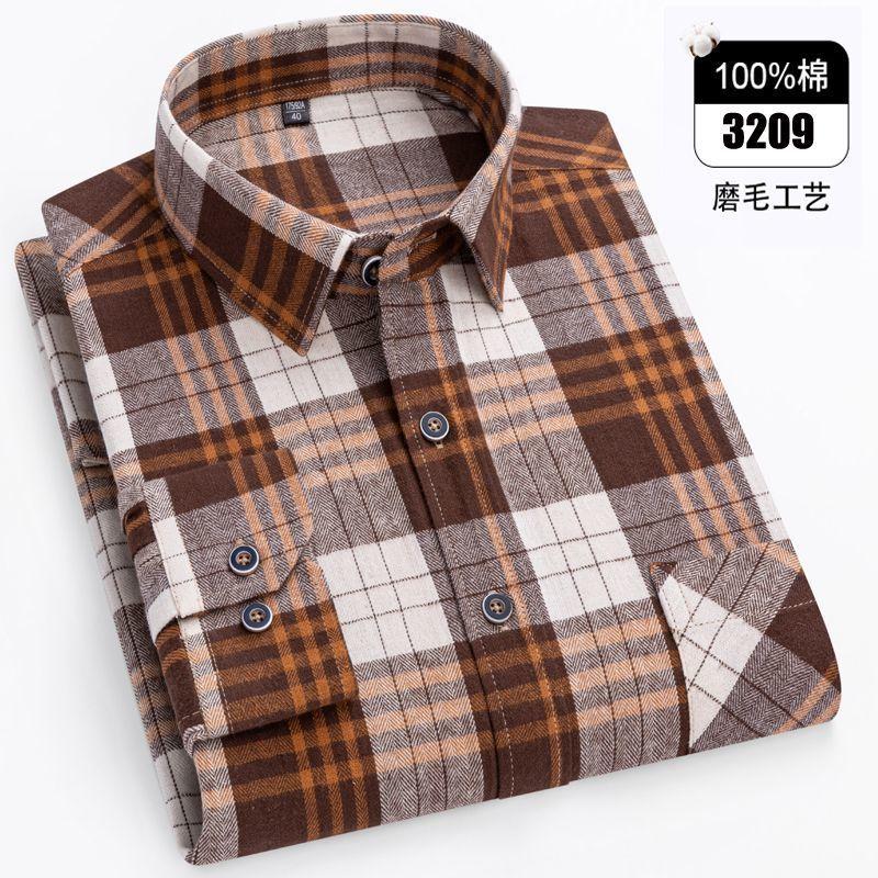 11XL / 160KG Flannel Shirts Men Large Size Plaid Long Sleeve 100% Cotton Checked Elegant Shirts Man Casual Clothes Plus Oversize