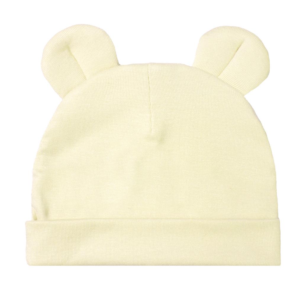 

Шапка-пуловер с ушками медвежонка для новорожденного - Мягкая и удобная One Size