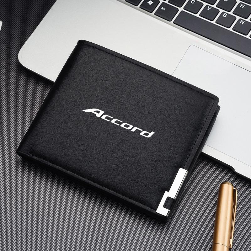 CPR1 1pcs Car Logo Wallet Men Leather Driver Licence Holder Key Card Bag For Honda Mugen Jazz Insight Freed Fit CRV Civic Accord City