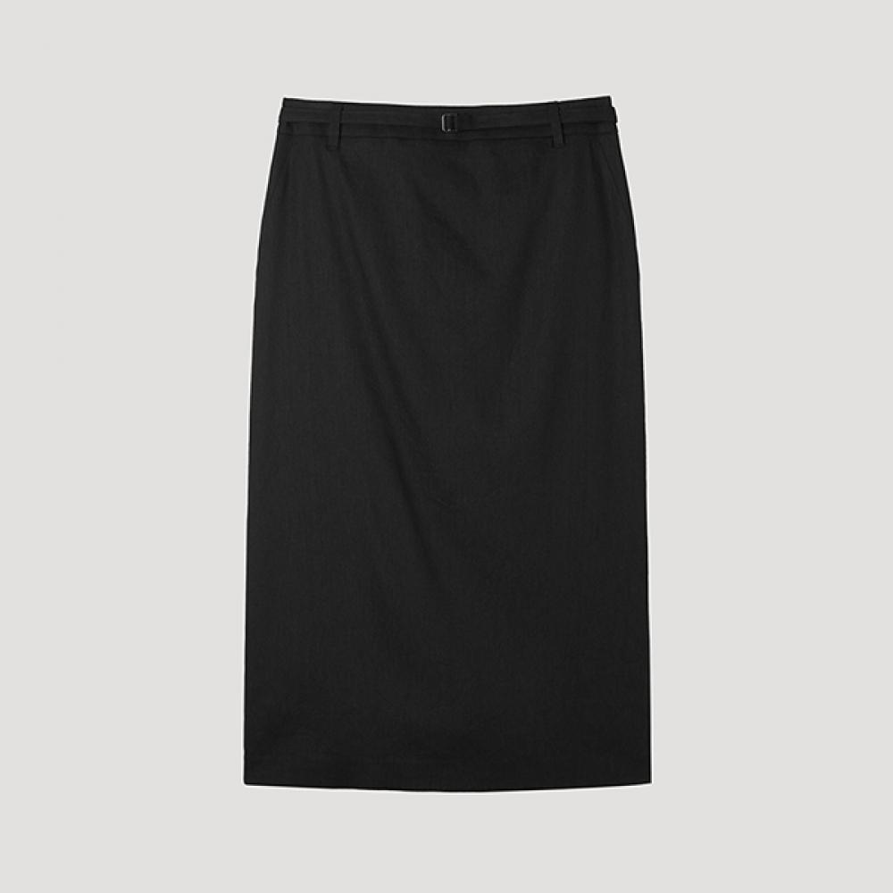 

She S miSS Linen Blend Belt Midi Skirt SwwSkp22720 Bk blacks/55