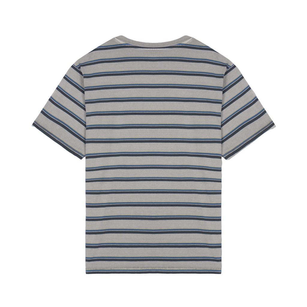 Levis American Vintage Short Sleeve Striped Logo Drop Shoulder Pullover T-Shirt Men T-Shirts Gray A0637-0199