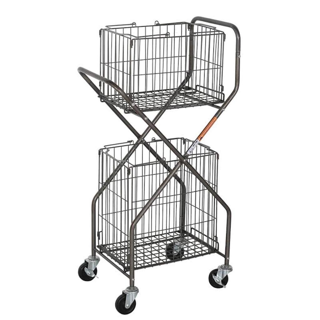 Dulton Laundry Trolley RAW A reliable companion for smart storage and transportation Storage shelf Rack Laundry cart Assembled Height 990mm Width