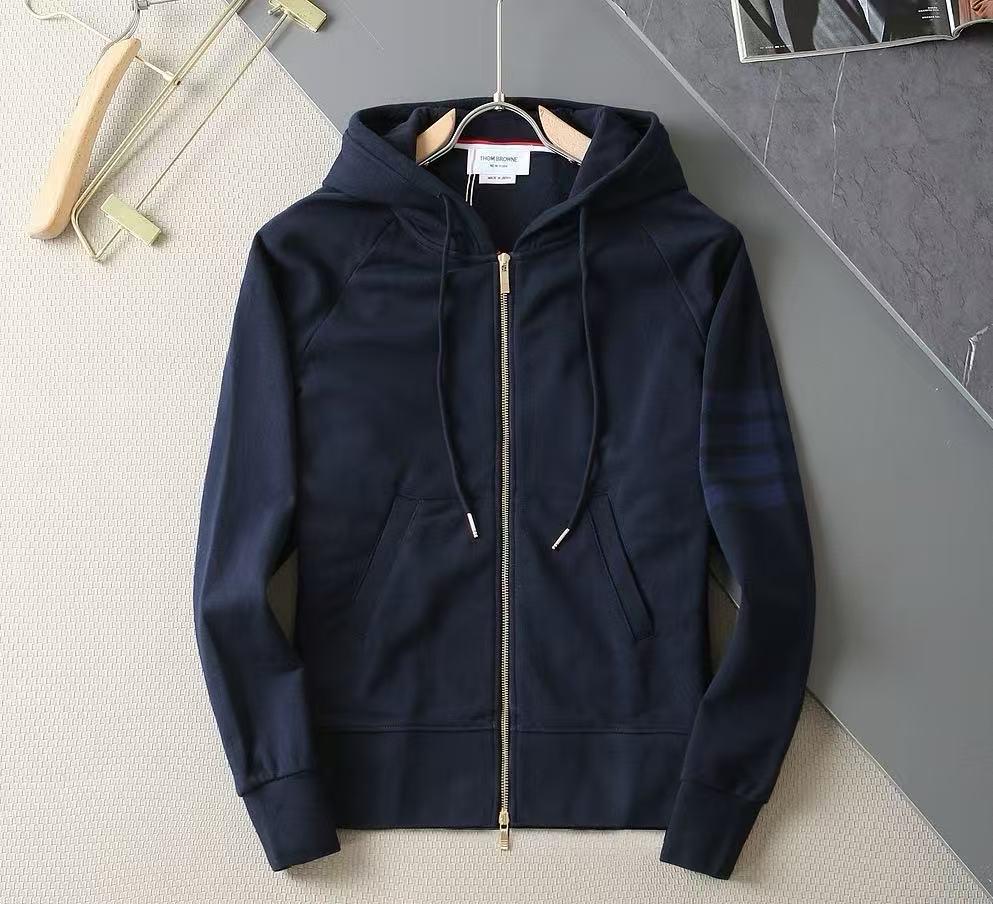 

Classic Yarn-Dyed Four Stripe Zip-Up Hoodie for Men and Women S