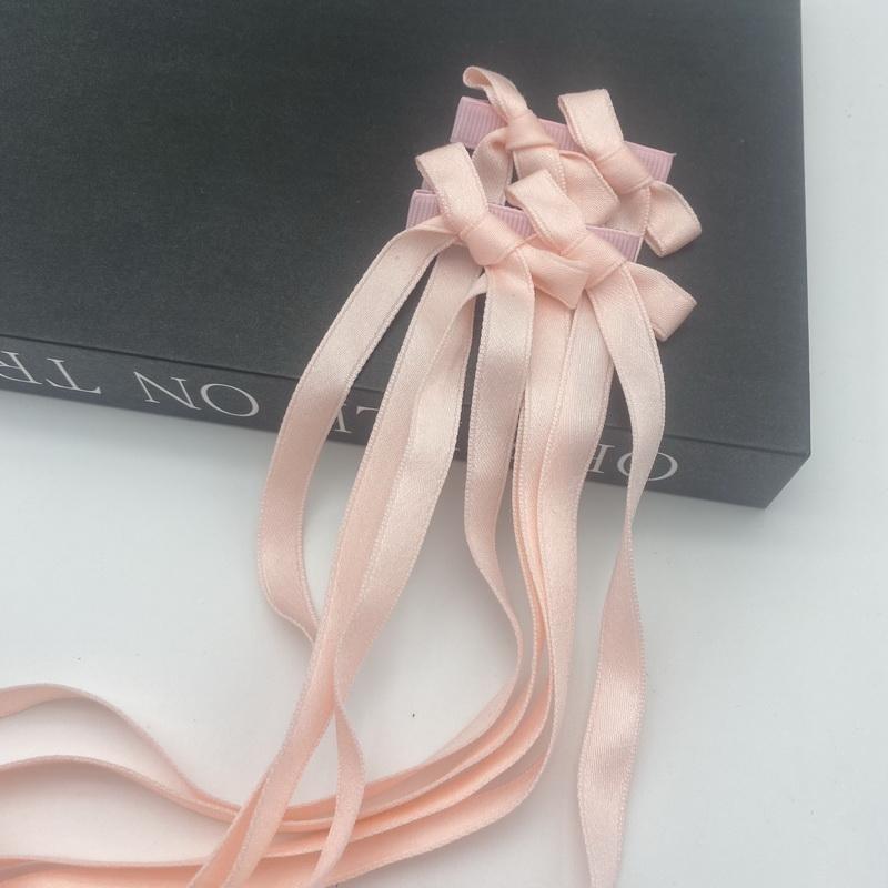 2pcs Long Ribbon Bow Hair Clip For Girls Lolita Sweet Blue hairclip Kids Side Clips Women Cute Braided hairpins Party Accessorie