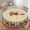 Vintage Farmhouse Apple Tablecloth, Red Cow Check And Rustic Design, Durable Polyester Round Rectangular Tablecloth