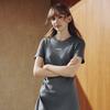 FILA Original Split Goddess Skirt III Fashion Simple Classic Retro Elegant Relaxed Casual Versatile Comfortable Short Sleeve Dress F51W629304FGY