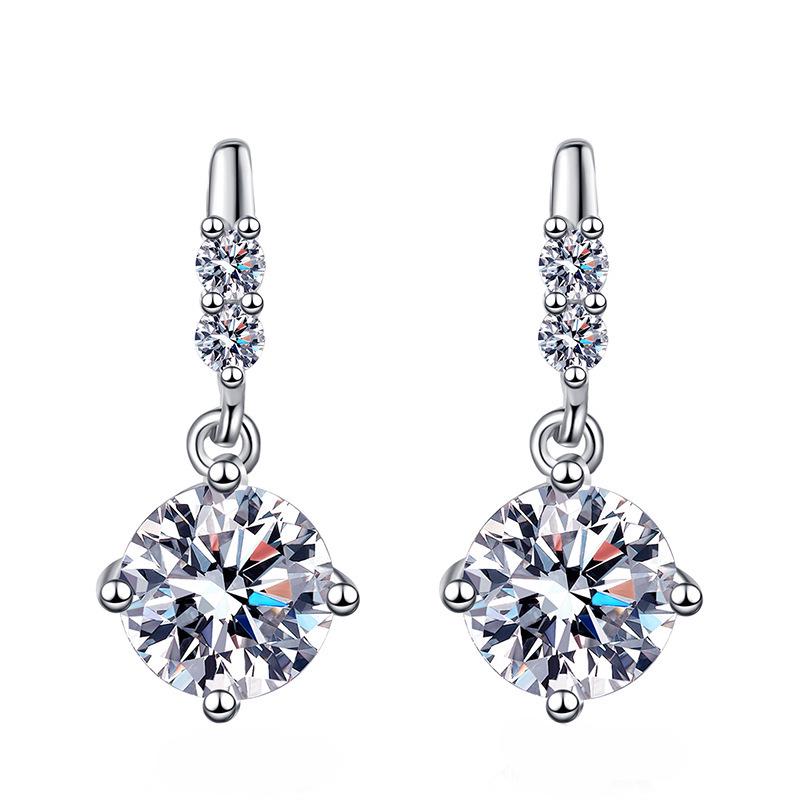 Exquisite S925 Silver Moissanite Tassel Stud Earrings for Women
