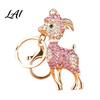 Metal Bag Charm Bling Rhinestone Lamb Keychain for Backpack Goat Car Key Zinc Alloy Holder Ring Sheep Pendant Backpacks and Handbags Animal Backpack