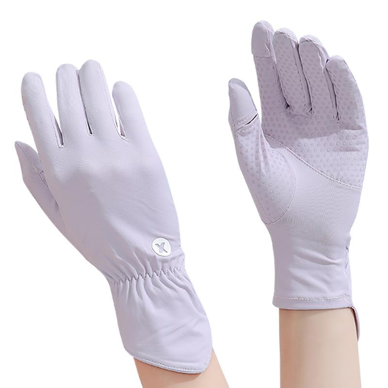Summer Ice Silk Women's Gloves UV Proof Breathable Non Slip Flip Sun Protection Outdoor Riding Driving Finger Touch Screen